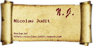 Nicolau Judit névjegykártya